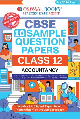 Oswaal CBSE Sample Question Papers Class 12 Accountancy Book (For Board Exams 2024) | 2023-24