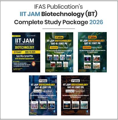 IIT JAM Biotechnology  - 2026 Complete Study Package | 21 Years Topic Wise PYQs (2005–2025) + 4 Theory Volumes | Unit Wise Sorted with Detailed Explanations | Best Seller Previous Year Question Paper (PYQ) & Theory Book Combo for IIT JAM Biotechnology, GAT-B Biotechnology , CUET PG, TIFR, JNU & BHU Biotechnology Examinations in India | IFAS Publications