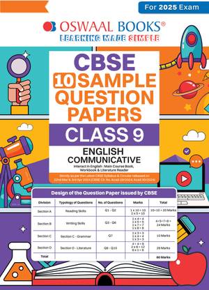 Oswaal CBSE Sample Question Papers Class 9 English Communicative Book (For 2025 Exam)