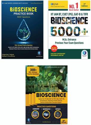 IIT JAM Biotechnology Bioscience Combo Set (3 Books)  - (Bioscience) Practice Questions Books for all MSc Entrance Exams.