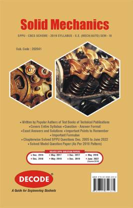 Solid Mechanics for SPPU 19 Course (SE - III - Mech. - 202041) (Decode)