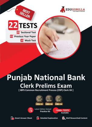 Punjab National Bank Clerk Prelims  - IBPS CRP Clerk XIII | 10 Mock Tests + 9 Sectional Tests + 3 Previous Year Papers | Free Access To Online Tests