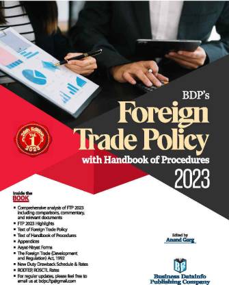 BDP's Foreign Trade Policy with Handbook of Procedures (As on 1st April, 2023) including comprehensive analysis of FTP 2023, commentary and relevant document