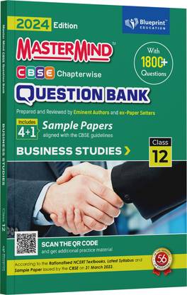 BUSINESS STUDIES Class 12 CBSE question bank 2024 by Mastermind  - Class 12 Question Bank 2024 | CBSE Question Bank 2024 Exam