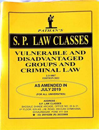 Vulnerable And Disadvantaged Groups And Criminal Law - Pathans S.P. Law Classes