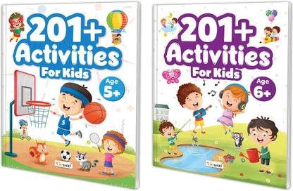 201+ Activities for Kids for Age 5 and 6+ : Learning activity book, Fun Activities and Exercises For Children, Early Learning activities for Children, Mazes, Spot the differences, Matching games, Patterns, Brain games, Hide and seek, Word search, Rhymes, Puzzle, All about me, Join the dots | Pack of 2 activity books.