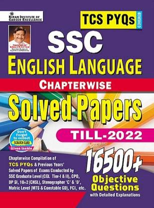 Ssc TCS Pyqs English Language Chapterwise Solved Papers 16500+ Till-2022 (Detailed Explanations)