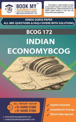 IGNOU BCOG 172 Indian Economy GUESS PAPER Study Material For IGNOU Students Latest Edition