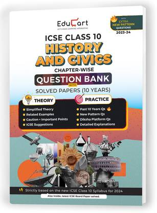 (OLD) Educart ICSE Class 10 Question Bank 2024 + Solved Paper History and Civics (based on 17th June'23 Specimen Paper) for 2023-24  - ICSE Class 10 Question Bank 2024