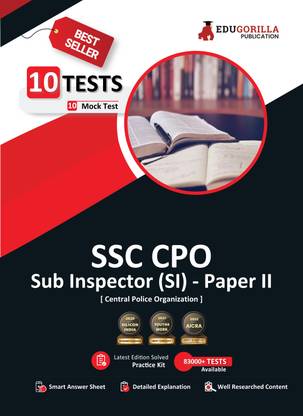 SSC CPO (SI) Paper II (Recruitment of Sub-Inspector) Exam  - 2024 (English Edition) - 10 Full Length Mock Tests (2000 Solved Questions) with Free Access to Online Tests