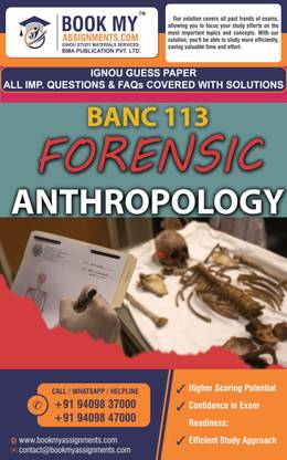 IGNOU BANC 113 Forensic Anthropology | Guess Paper | Important Question Answer |Bachelor of Science (Honours) Anthropology (BSCANH)