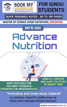 IGNOU MFN 4 MFNL 4 Advance Nutrition Study Material For IGNOU Students Latest Edition Knowledge at Your Fingertips