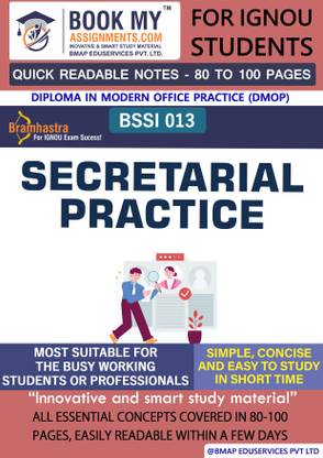 BSSI 13 : Secretarial Practice| Quick Readable Notes | Important Topic-wise Conceptual Notes | Diploma in Modern Office Practice (DMOP)