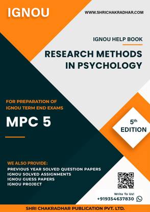 MPC 5: Research Methods In Psychology - IGNOU Study Material & Guide Book with Latest Solved PYQs for IGNOU's Exam Preparation.