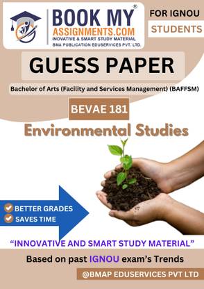 IGNOU BEVAE 181 Environmental Studies Exam Guide for BA General | 50-60 Pages | Printed on 80 GSM White Paper | Includes Key Topics, Guess Paper & Previous Year Questions