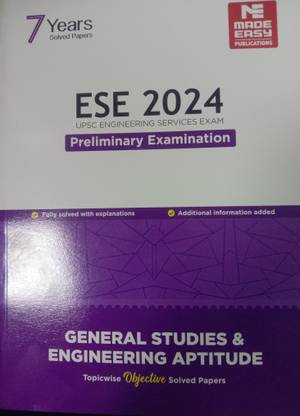 General Studies and Engineering Aptitude Topicwise Objective Solved Paper ,ESE 2024 UPSE ENGINEERING SERVICES EXAM, Preliminary examination, - (English, Paperback,)