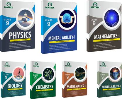 Matrix Foundation Course Class 9 Mental ability, Physics, Chemistry, Biology, Mathematics 1 & 2 (Set of 7 Books) for IIT JEE, NEET, NTSE, NMTC, STSE, RMO, IJSO, KVPY, NSO, Olympiad Exam | Based on NCERT Latest Pattern 2024-25  - Matrix Foundation Modules Class 10