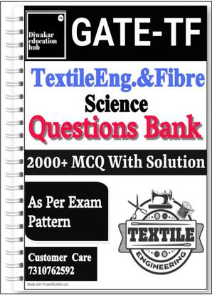 GATE Textile Engineering and Fibre Science Question Bank book 2000 MCQ With Explanation As Per Updated Syllabus