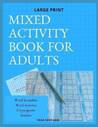 Mixed activity book for adults in Large Print