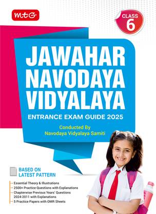 MTG Jawahar Navodaya Vidyalaya (JNV) Class 6 Guide Book with Chapterwise Previous Years Solved Question Papers For Entrance Exam 2025 (English Medium)