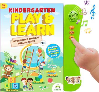 ABC,123,Colors,Shapes, Sound Book with Musical Nursery Rhymes,Talking Board Book with Stories,Poems,Puzzles,Drawing,Colouring|Audio Noise E Book|Books for 1, 2, 3, 4, 5 year old toddlers & kids|Green
