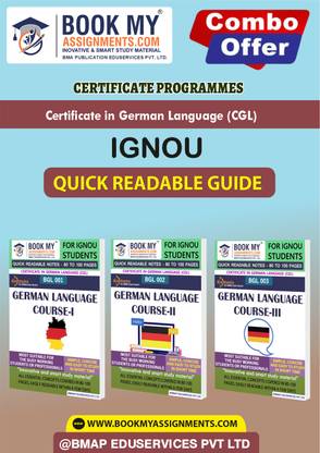 IGNOU BGL1 BGL2 BGL3 Study Material (Quick Readable Notes)for Ignou Student Certificate in German Language (CGL) In German