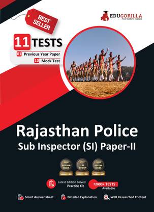 Rajasthan Police Sub Inspector Paper-II Exam  - 2024 | 10 Mock Tests and 1 Previous Year Paper (1100 Solved Questions) with Free Access To Online Tests