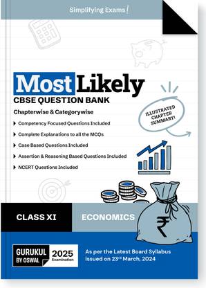 गुरुकुल बाय ओसवाल इकोनॉमिक्स मोस्ट लाइकली CBSE क्वेश्चन बैंक फॉर क्लास 11 एग्ज़ाम 2025 - चैप्टरवाइज़ एंड केटेगरीवाइज़, कम्पीटेंसी फोकस्ड Qs, NCERT Qs, केस, एसरशन एंड रीज़निंग
