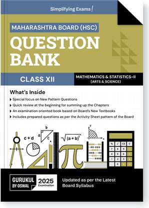 Gurukul By Oswal H.S.C Mathematics & Statistics - II Question Bank for MH Board Class 12 Exam 2025: Exam Oriented Book, Latest Syllabus, New Pattern Questions, Activity Sheets, Chapter Summary