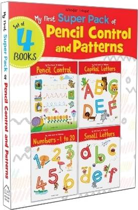 My First Super Boxset of Pencil Control and Patterns : Pack of 4 interactive activity books to practice Patterns, Numbers and Alphabet  - By Miss & Chief