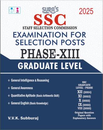 SURA`S SSC Phase XIII 13 Graduate Level Exam Book Guide & Original Question Papers with Explanatory Answers in English Medium 2025