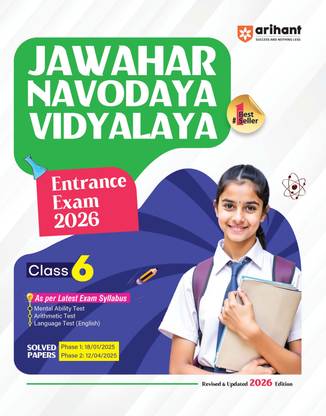 Arihant Jawahar Navodaya Vidyalaya Study Guide Class 6 Entrance Exam 2026 | Includes Mental Ability, Arithmetic and Language Test | Based on Latest Exam Syllabus and Solved Papers (2025) | JNV Preparation Book | English Medium