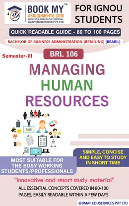 IGNOU BRL 106 Managing Human Resources Quick Readable Notes | Important Topic-wise Conceptual Notes | Bachelor of Business Administration (Retailing) (BBARIL)