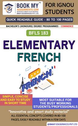 IGNOU BFLS 183 Elementary French Quick Readable Notes | Important Topic-wise Conceptual Notes | DEGREE