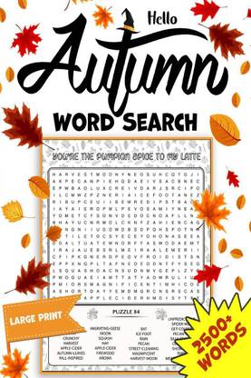 Autumn Word Search  - 2500+ Large Print Word Search Puzzle Book, Fall Word Search for Adults, Teens & Seniors