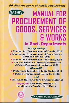 Manual for Procurement of Goods Services and Works in Govt Department