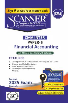 Financial Accounting (Paper 6 | CMA Inter | Gr. I) Scanner - Including questions and solutions | Applicable for June 2025 Exam Onwards | Green Edition