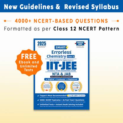 Smart Errorless Chemistry JEE(Main and Advanced) Class 12 (2025) - NCERT Based | 4000+ NCERT & New Pattern Questions | 46 Past Years Papers | Free E-Book, Mind-maps & App - Universal Books