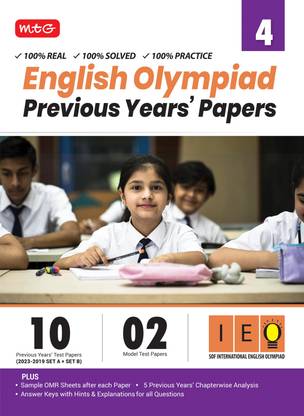 MTG IEO Class-4 Olympiad 10 Previous Years Papers (2023-2019 Set A & B) English with Mock Test Papers - Sample OMR Sheet with Chapterwise Analysis | SOF Olympiad Books For 2024-25 Exam