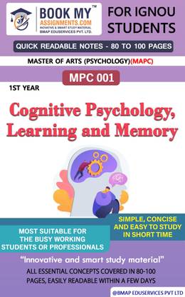 IGNOU MPC 1 Cognitive Psychology, Learning and Memory Quick Readable Notes | Important Topic-wise Conceptual Notes | DEGREE