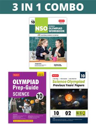MTG National Science Olympiad (NSO) Workbook, Prep-Guide & Previous Years Papers (PYQs) with Mock Test Paper Class 10 - SOF Olympiad Books For 2024-25 Exam (Set of 3 Books)