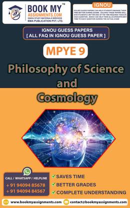 IGNOU MPYE 9 Philosophy of Science and Cosmology Exam Preparetion Book for Ignou student (GUESS PAPER) | Customized Study Srategy.