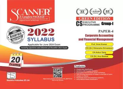 Solved Scanner CS Executive Programme Group-I (2022 Syllabus) Paper-4 Corporate Accounting and Financial Management (Applicable for June 2024-25)