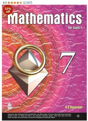 math rs aggarwal class 7th
