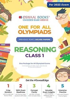 Oswaal One for All Olympiad Previous Years' Solved Papers, Class-1 Reasoning Book