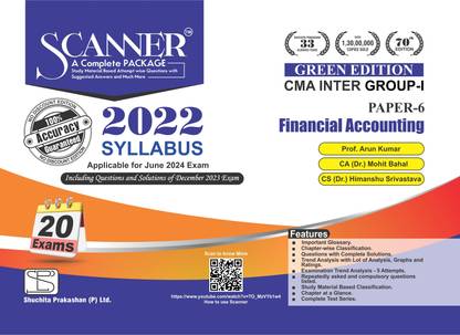 Financial Accounting (Paper 6 | CMA Inter | Gr. I) Scanner - Including questions and solutions | 2022 Syllabus | Applicable for June 2024 Exam Onwards | Green Edition