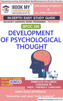 IGNOU BPCC 106 Development of Psychological Thought Study Material (In Depth Guide) For Ignou Student