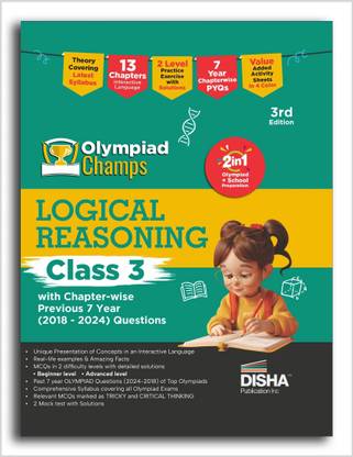 Olympiad Champs Logical Reasoning Class 3 with Chapter-wise Previous 7 Year (2018 - 2024) Questions 3rd Edition | Complete Prep Guide with Theory, PYQs, Past & Practice Exercise