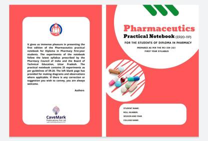 Pharmaceutics Practical Notebook / Manual (ER20-11P)