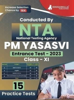 NTA PM Yasasvi Class XI Exam Prep Book (English Edition) - 2024 | Scholarship Scheme | 15 Practice Tests (1500 Solved MCQs) with Free Access To Online Tests